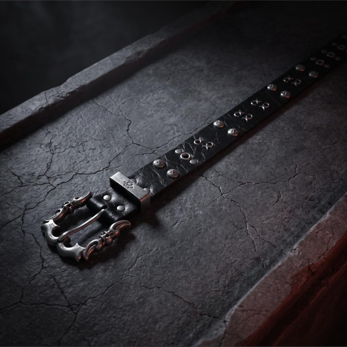 Jace Belts — Gothic Studded Leather Belt
